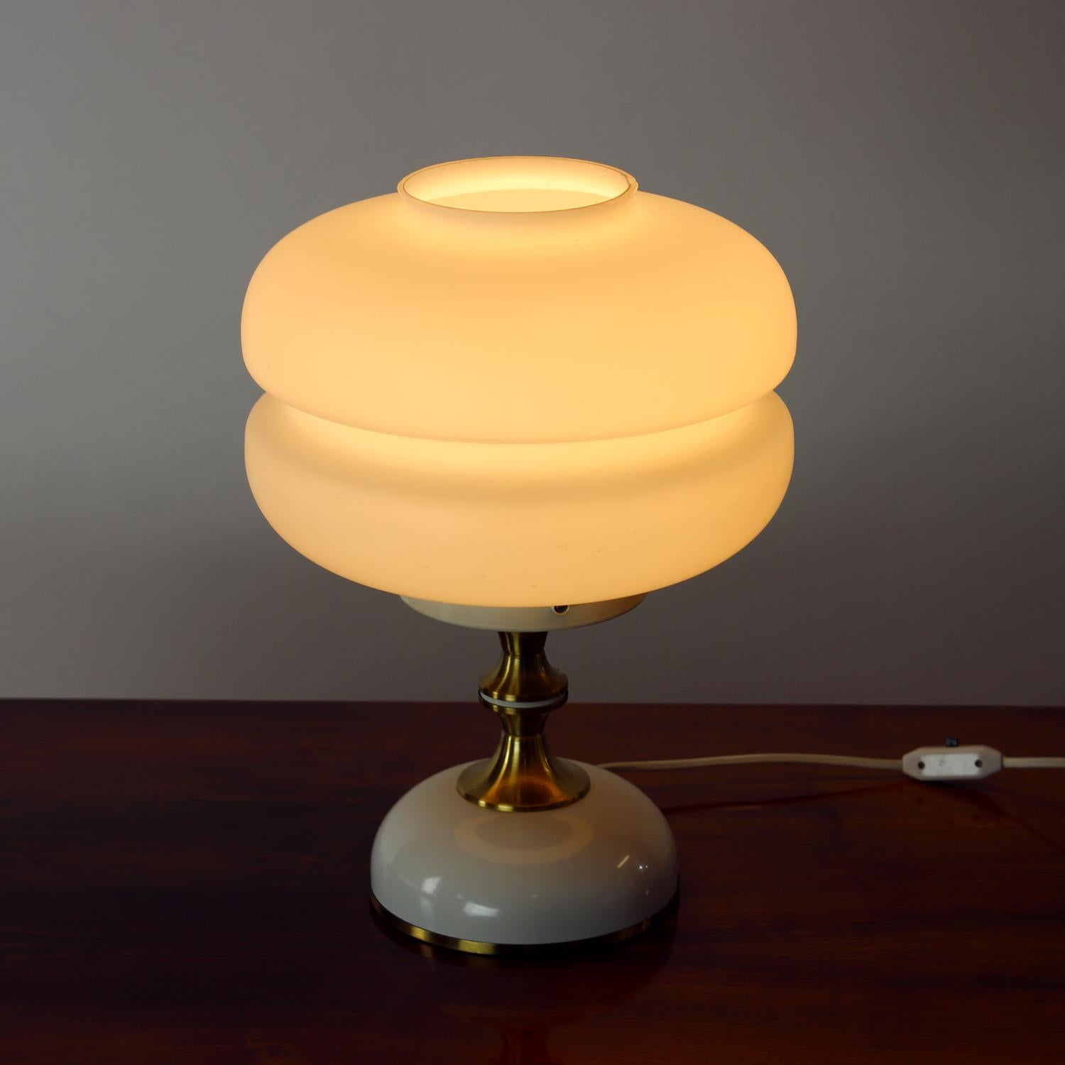 Space Age Table Lamp In Metal & Glass By Napako, Czechoslovakia 1970s (Metall) im Angebot