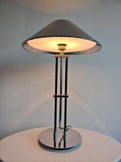 Space Age Table Lamp in nickel plated steel, adjustable height, Germany 1970s