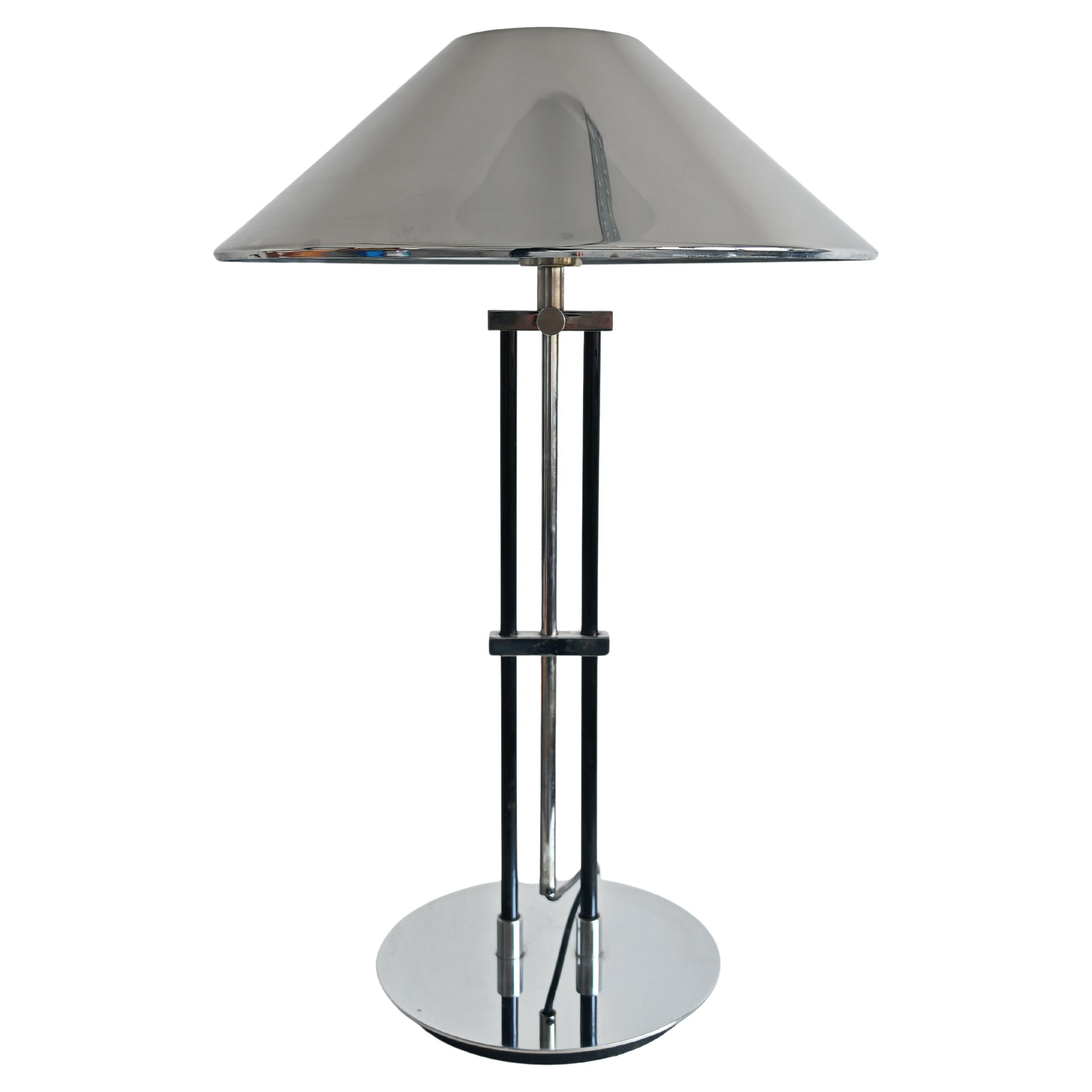 Space Age Table Lamp in nickel plated steel, adjustable height, Germany 1970s im Angebot