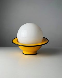 Space age table lamp metal and opaline, from the 1970's fully restored