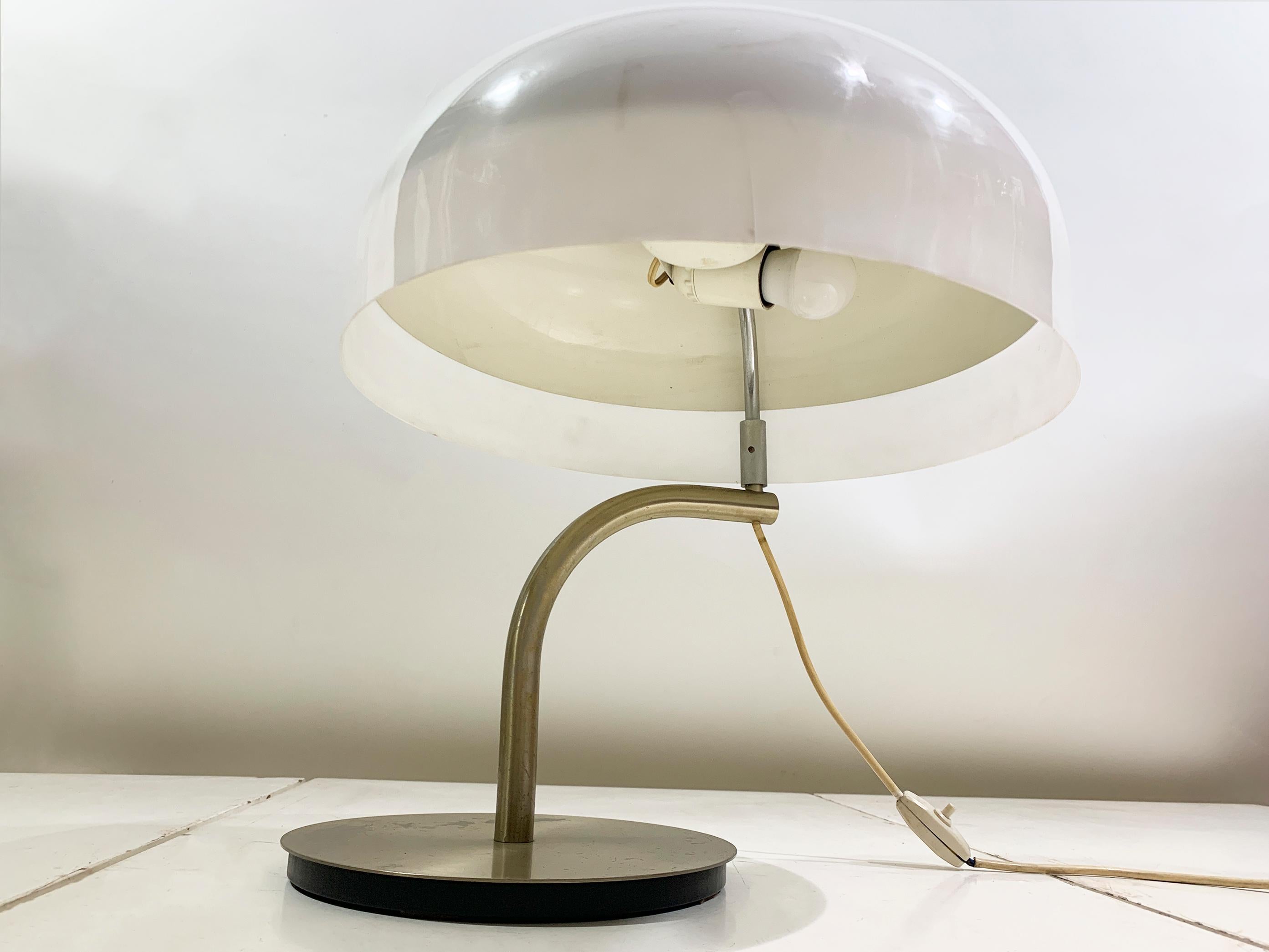 20th Century Space Age Table Lamp, Nickel and Plastic, by Gaetano Sciolari for Valenti, 1970s For Sale