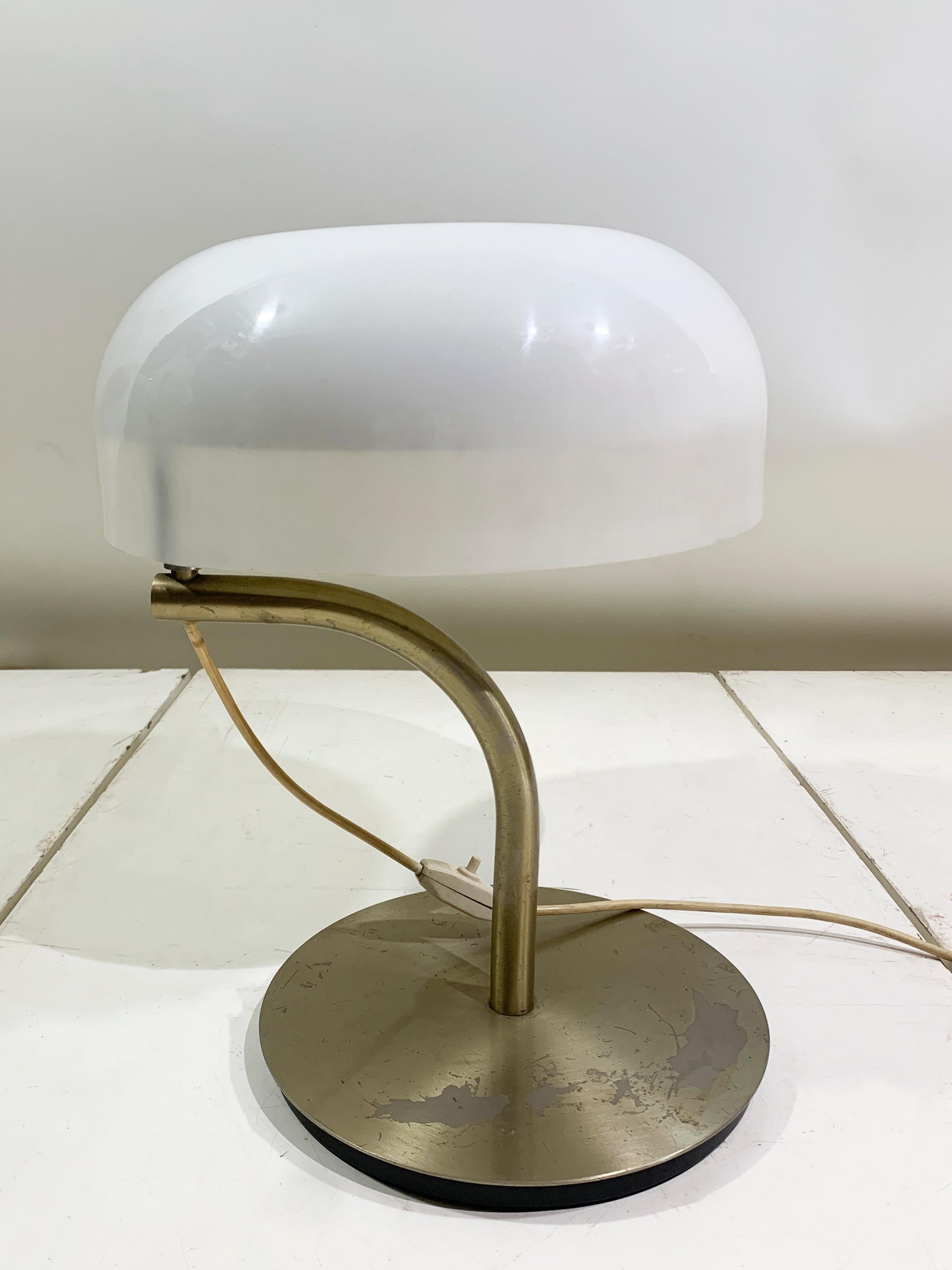 Space Age Table Lamp, Nickel and Plastic, by Gaetano Sciolari for Valenti, 1970s For Sale 2