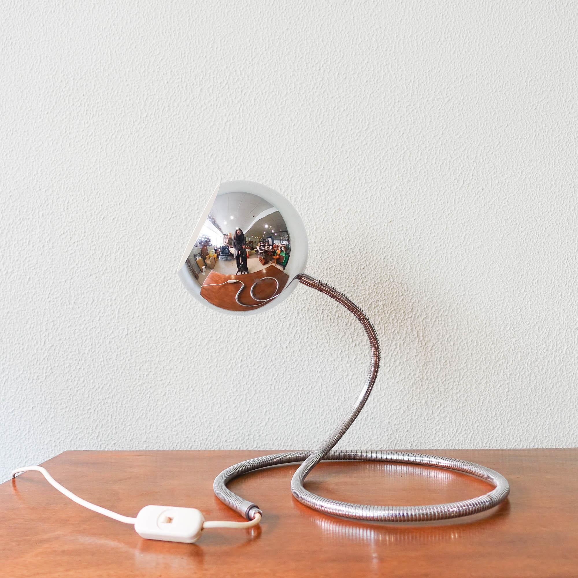 Space Age Table Lamp Serpente by Goffredo Reggiani, Chrome, Italy 1970s For Sale 5