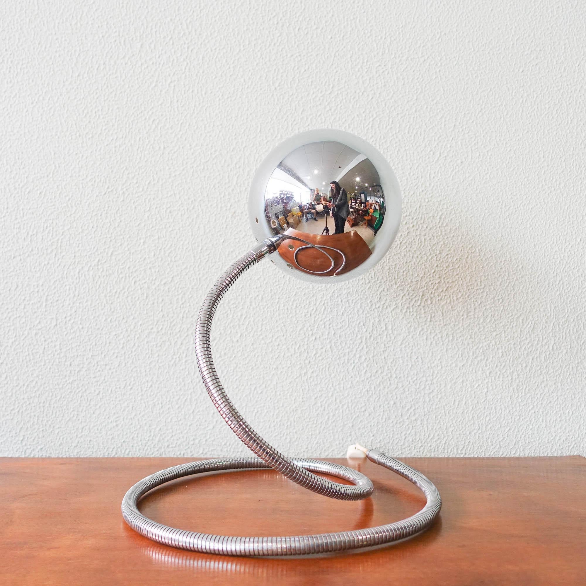 Late 20th Century Space Age Table Lamp Serpente by Goffredo Reggiani, Chrome, Italy 1970s