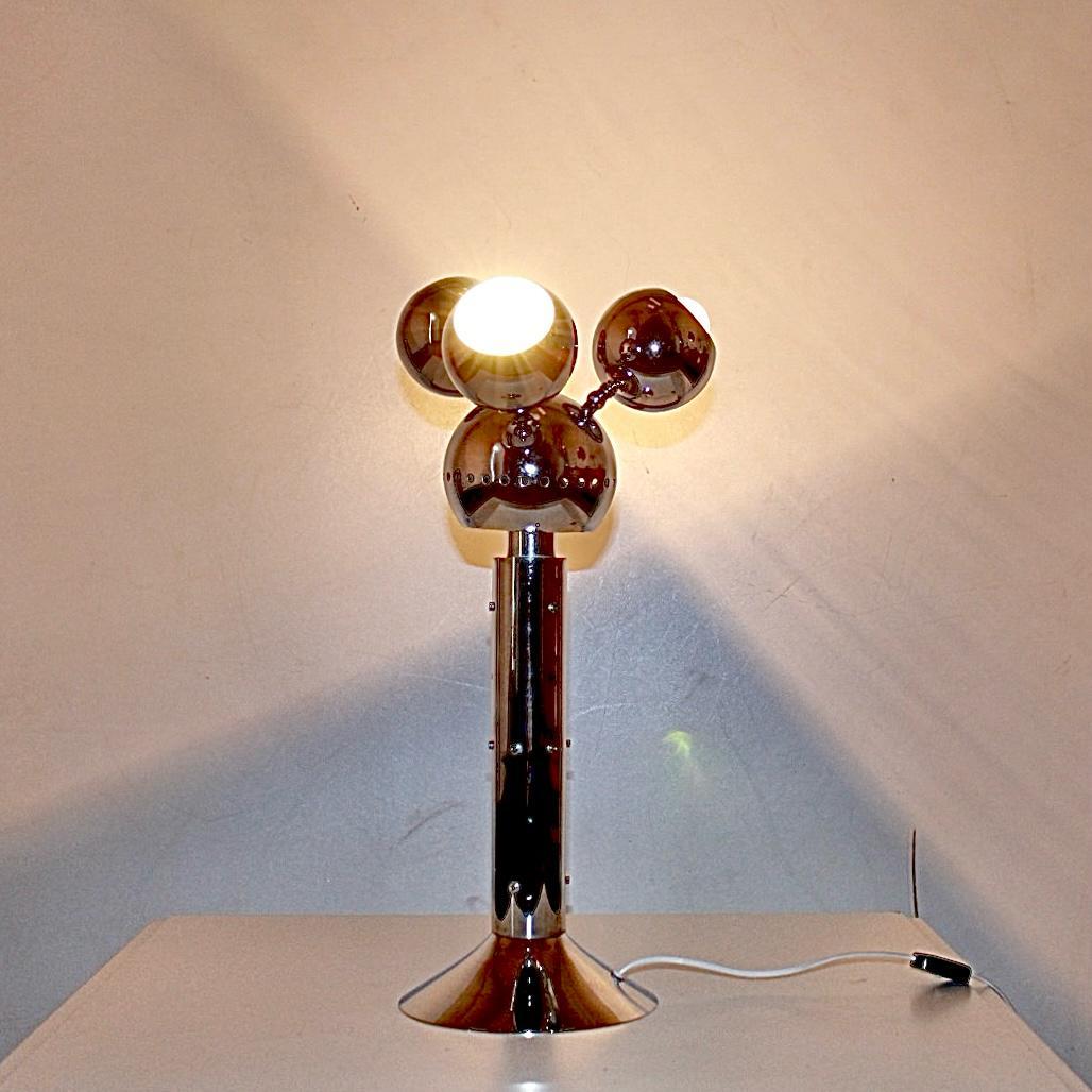 Ère spatiale NO AGE  Lampe de bureau chromée Torino co, Italie 1970 en vente