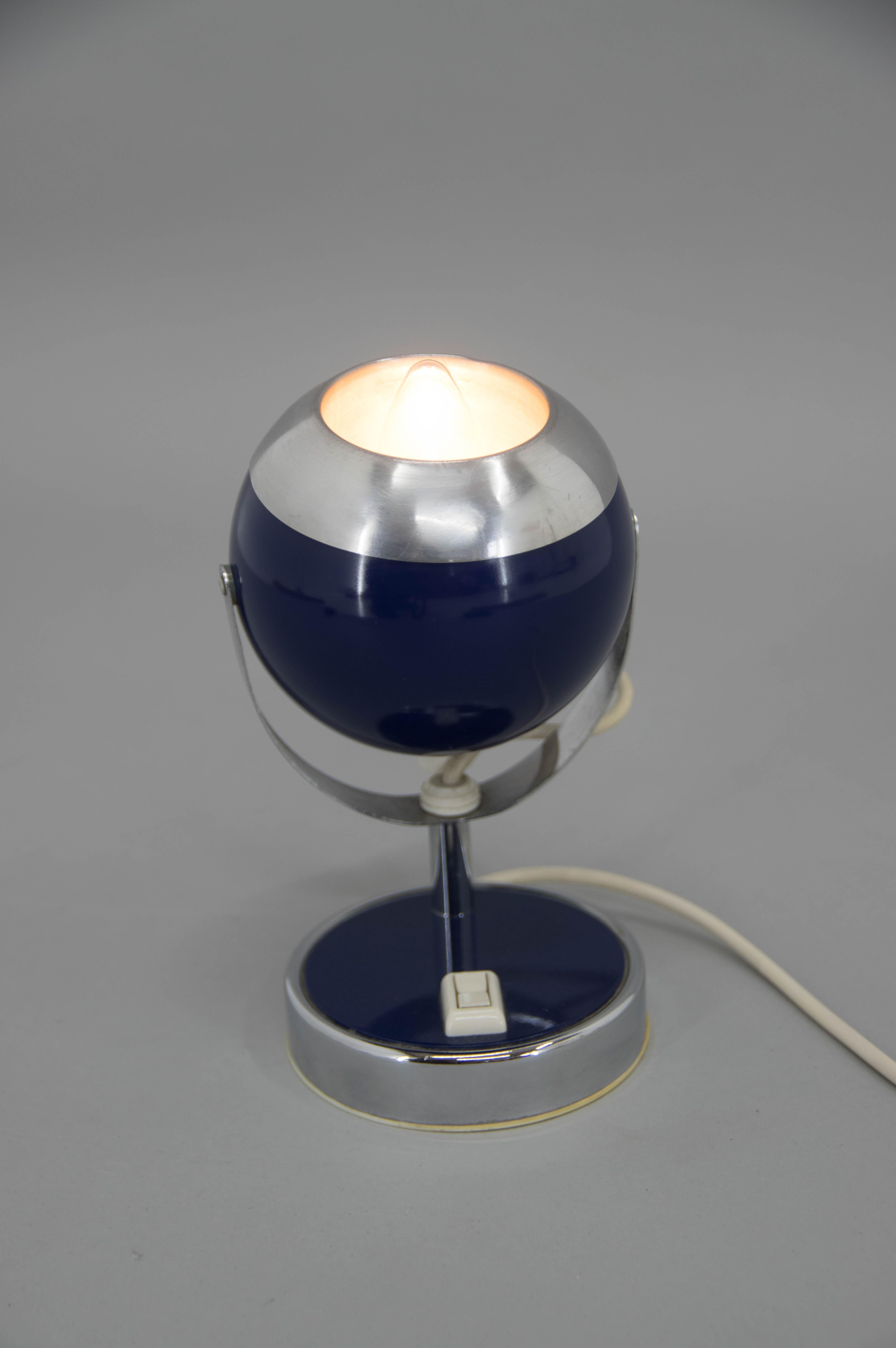 Metal Space Age Table or Bedside Lamp, 1960s For Sale
