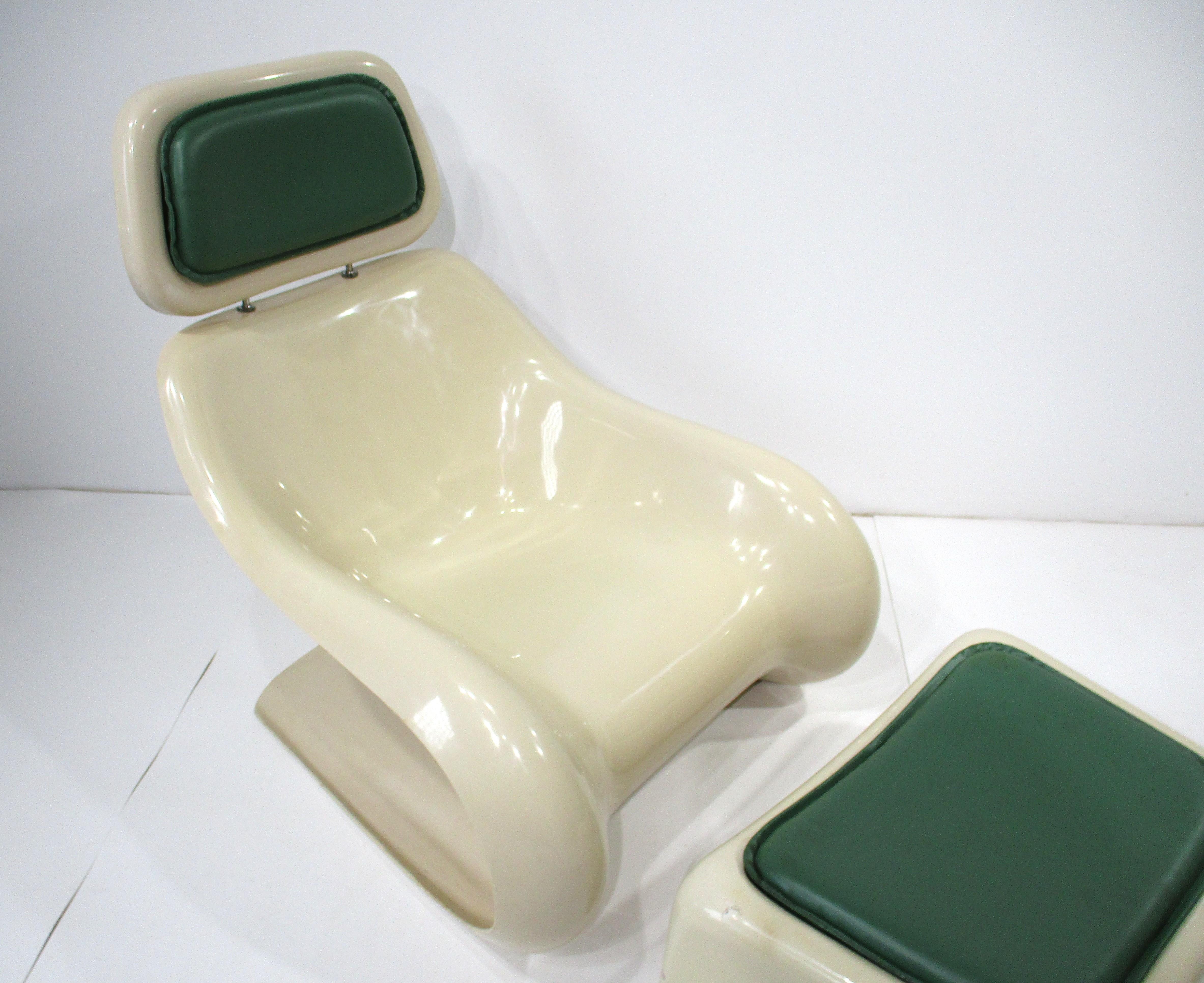 Joe Columbo styled Space Age Targa Lounge Chair w/ Ottoman For Sale 9