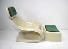 Joe Columbo styled Space Age Targa Lounge Chair w/ Ottoman
