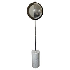Space Age Telescopic Metal Chrome and Marble Floor Lamp, Italy, 1970s