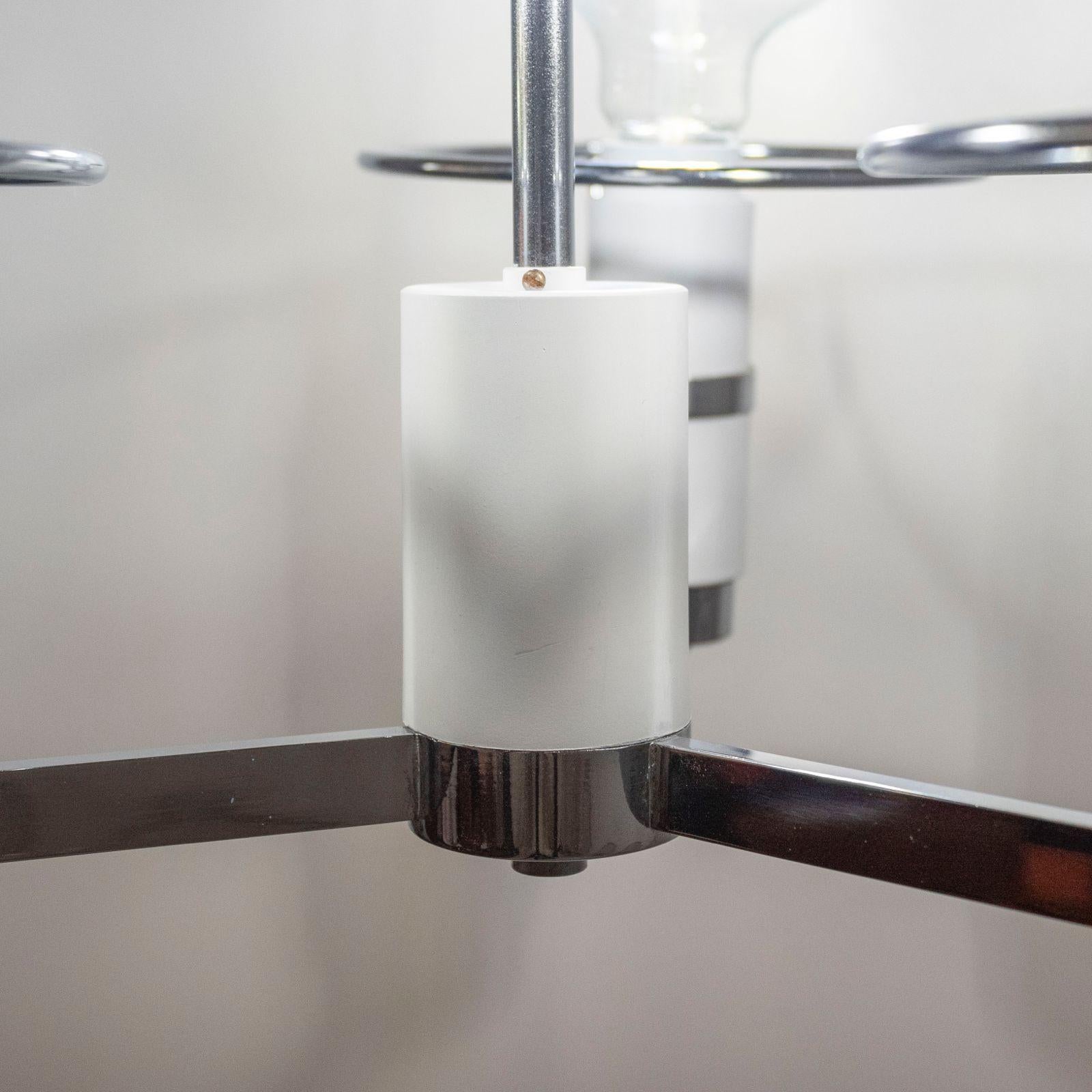 Space Age Chromed Chandelier, Italy 1970s For Sale 5