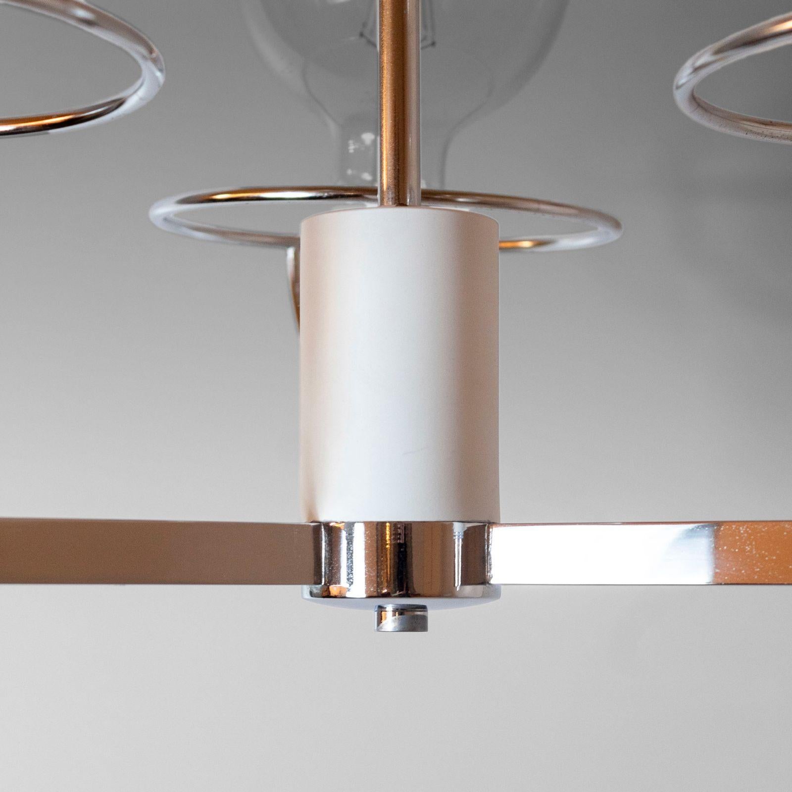 Space Age Chromed Chandelier, Italy 1970s For Sale 2