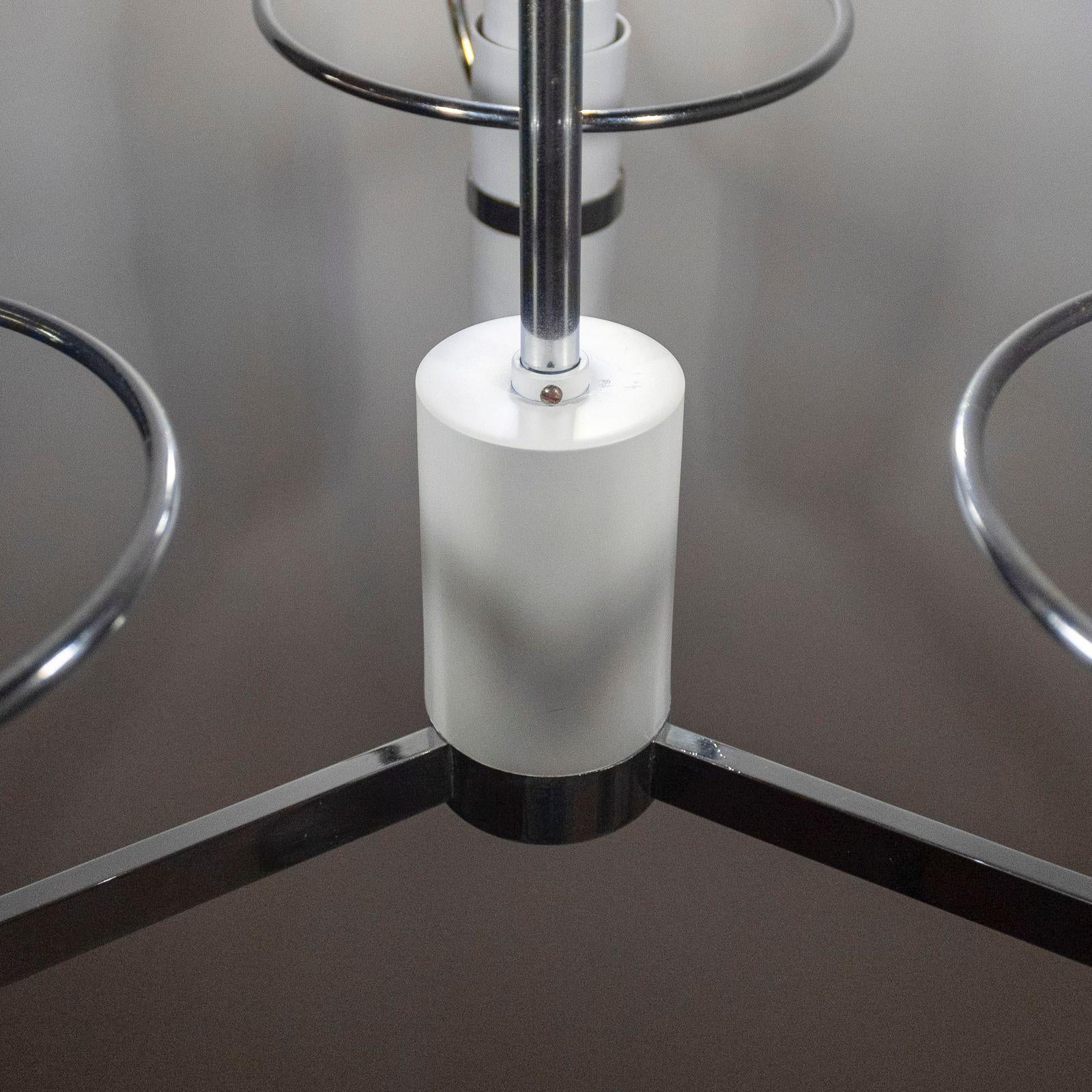 Space Age Chromed Chandelier, Italy 1970s For Sale 3