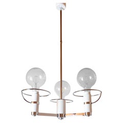 Space Age Chromed Chandelier, Italy 1970s