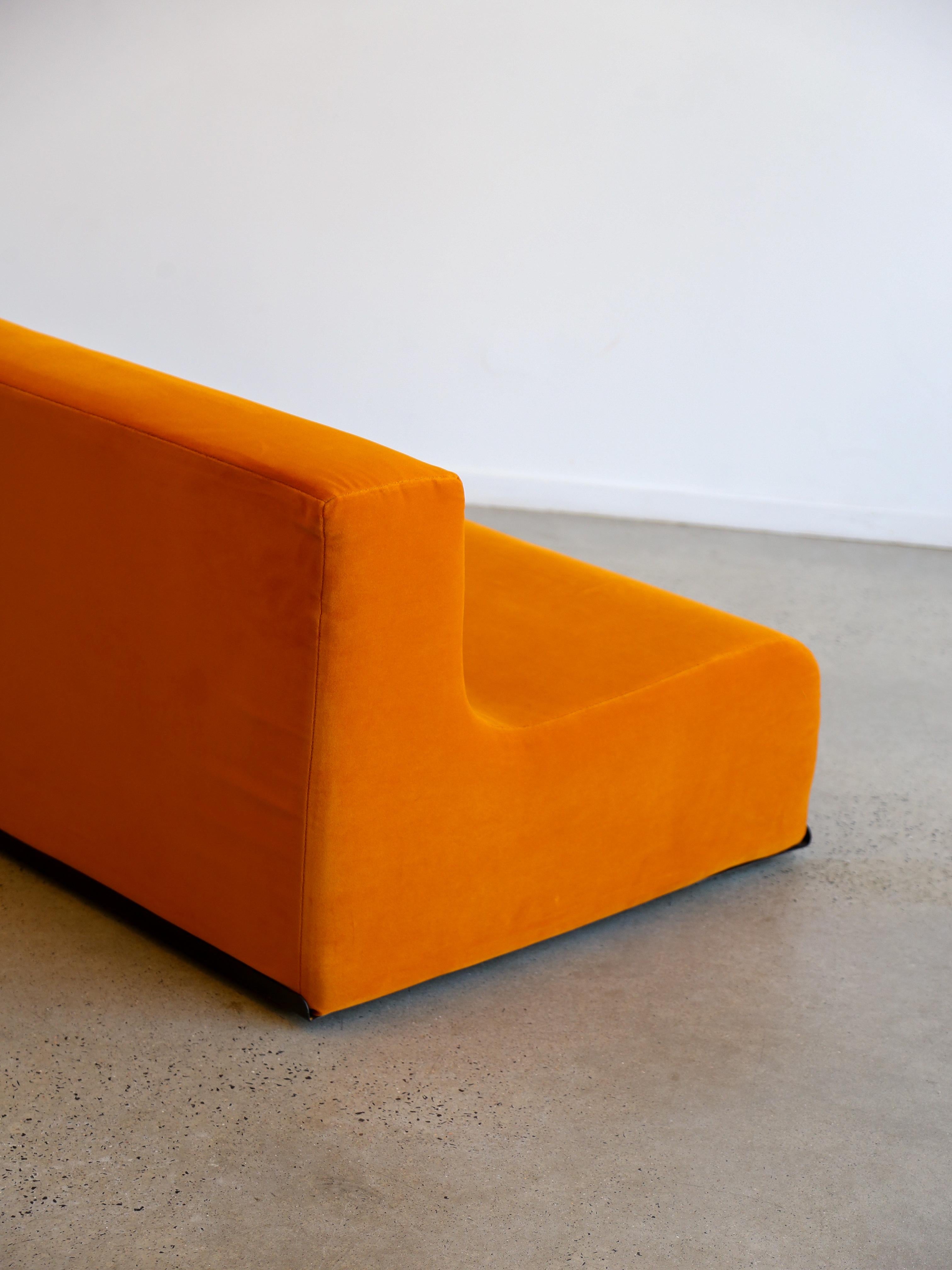 Late 20th Century Space Age Three Seater Orange Sofa For Sale