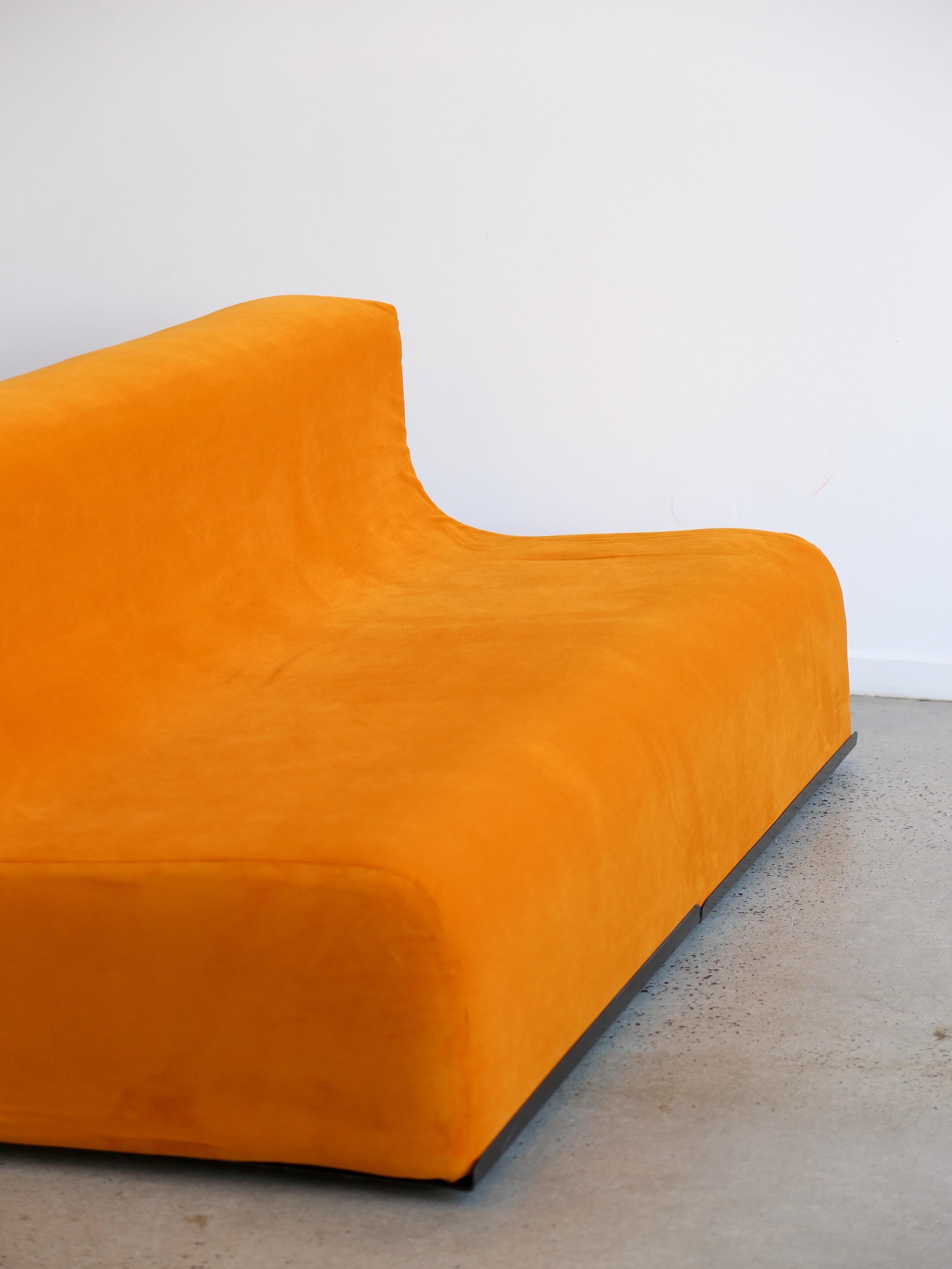 Space Age Three Seater Orange Sofa For Sale 1