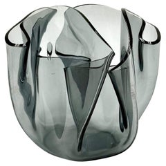 Space Age 'Tissue' Grey Vase by Luigi Massoni for Guzzini - MCM 70s Masterpiece