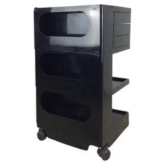 Space Age Trolley "Baby" by Joe Colombo Black Modular Storage Cart