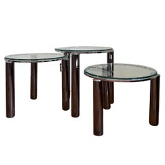 Space-Age Tubular Chrome Swivel Nesting Tables, Set of 3