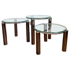Space-Age Tubular Chrome Swivel Nesting Tables, Set of 3