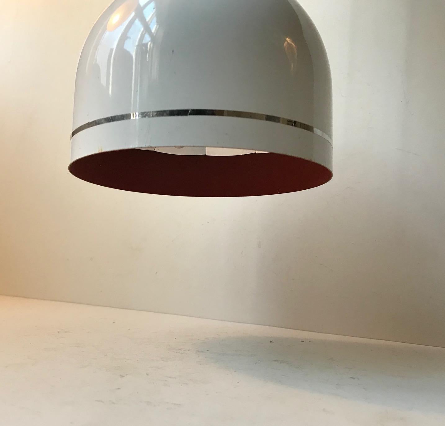 Space Age Typ 201 Dentist or Doctors White Hanging Lamp from Philips, 1960s In Good Condition In Esbjerg, DK