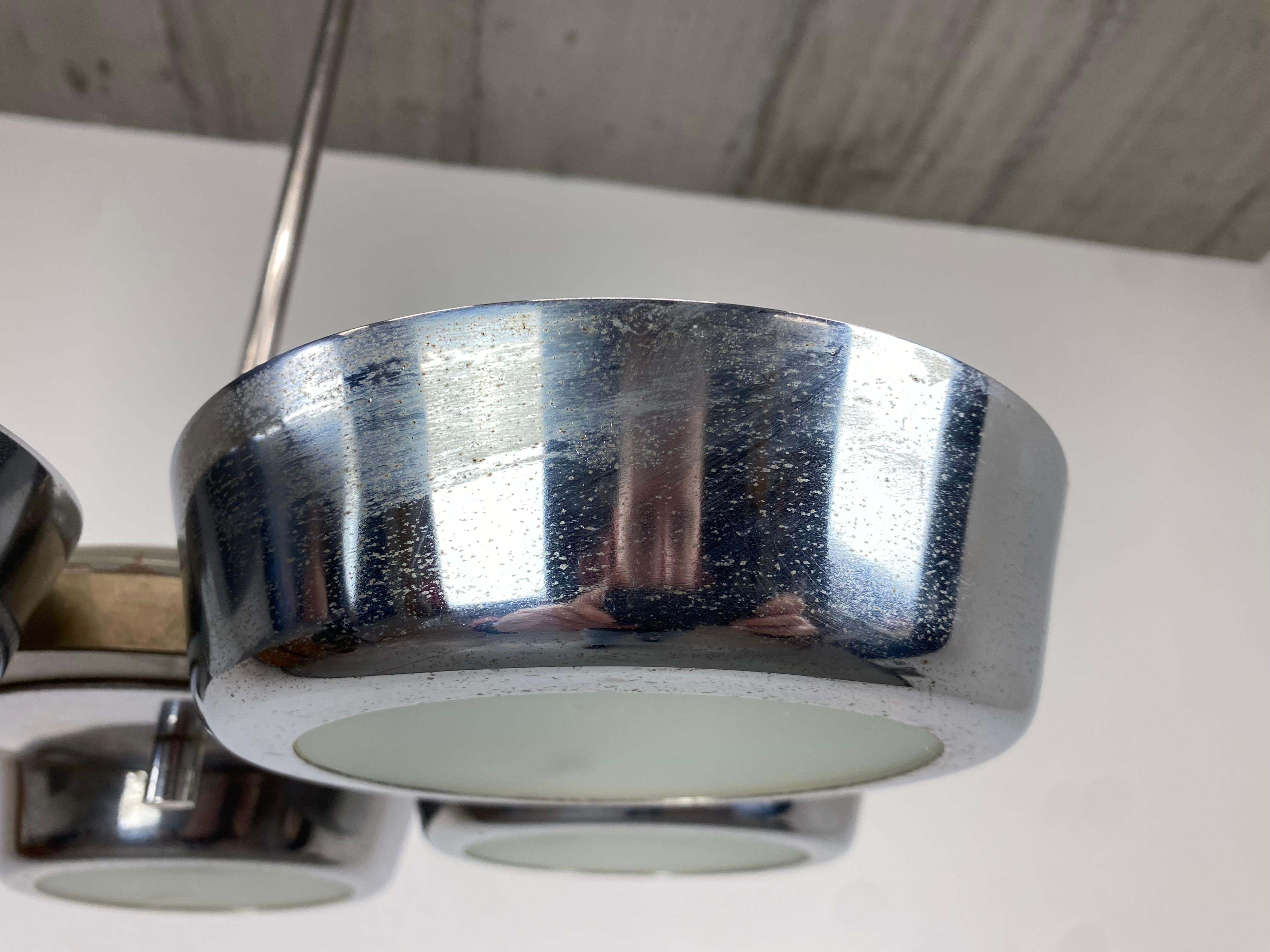 Glass Space Age UFO Hanging Lamp For Sale