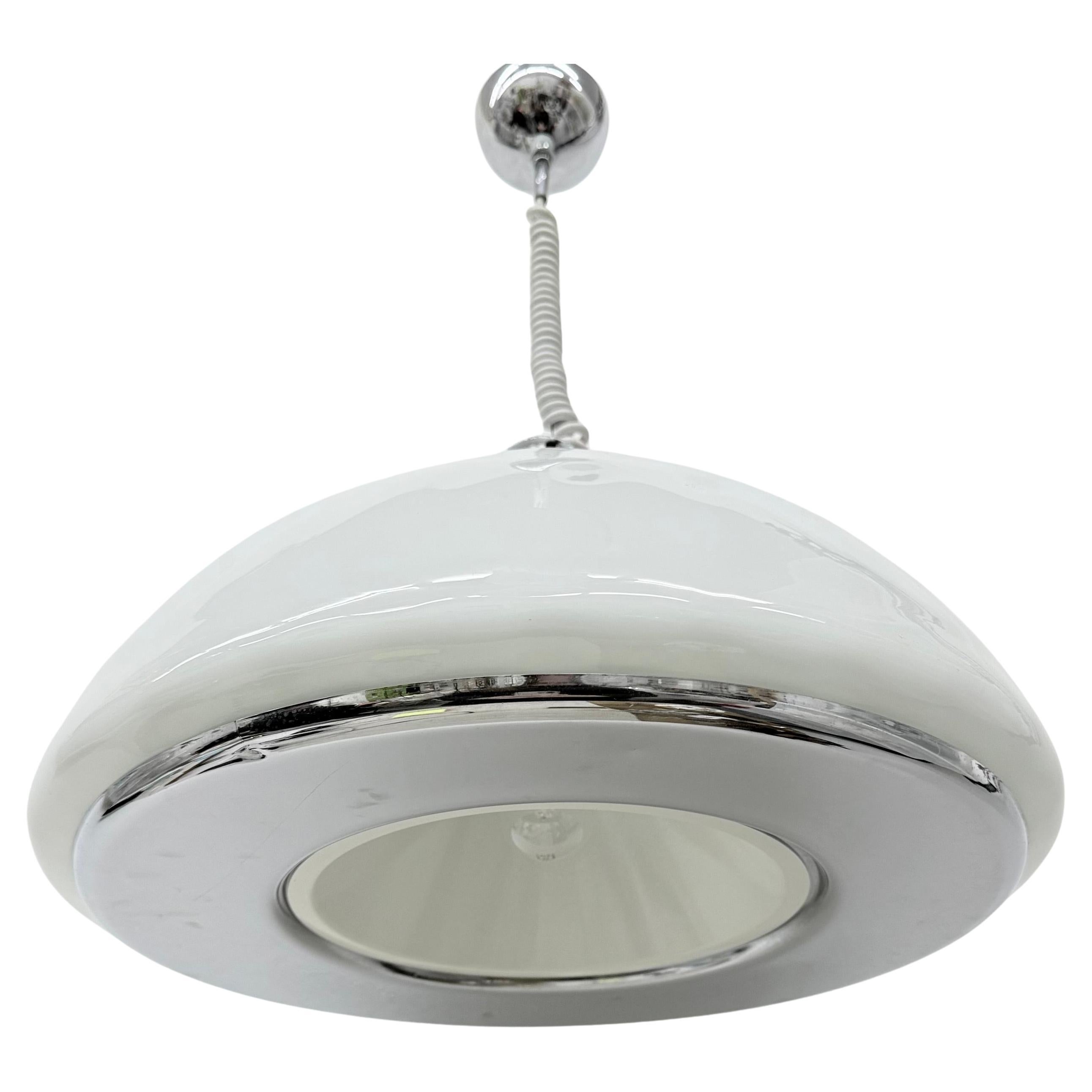 Space age OVNI Lámpara colgante de cristal de Murano , años 70 Italia