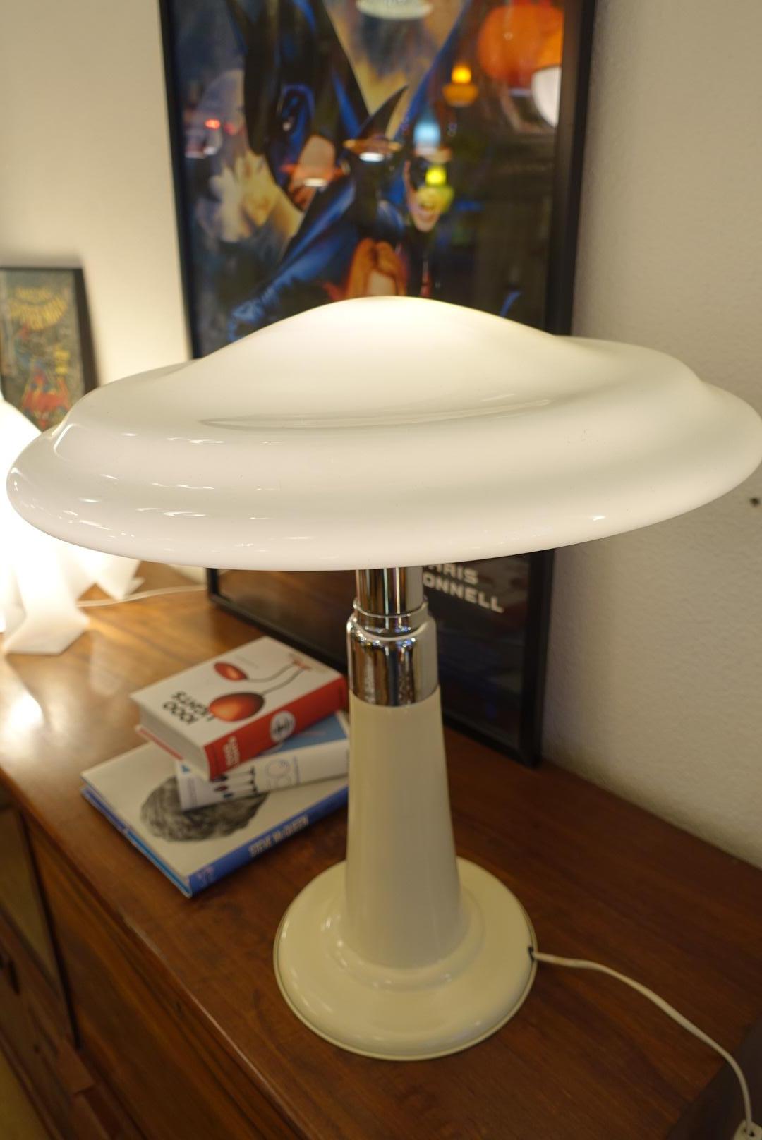 Space Age UFO Opaline Glass Table Lamp from Gaivota 3