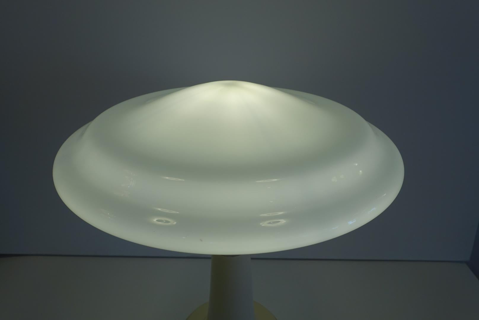 Mid-Century Modern Space Age UFO Opaline Glass Table Lamp from Gaivota