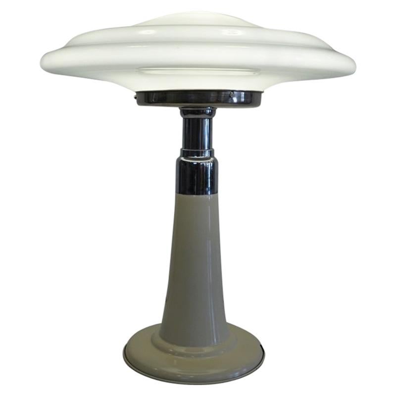 Space Age UFO Opaline Glass Table Lamp from Gaivota