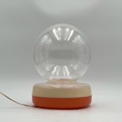 Space Age UFO Orange Table Lamp with Glass Bowl, 1960s