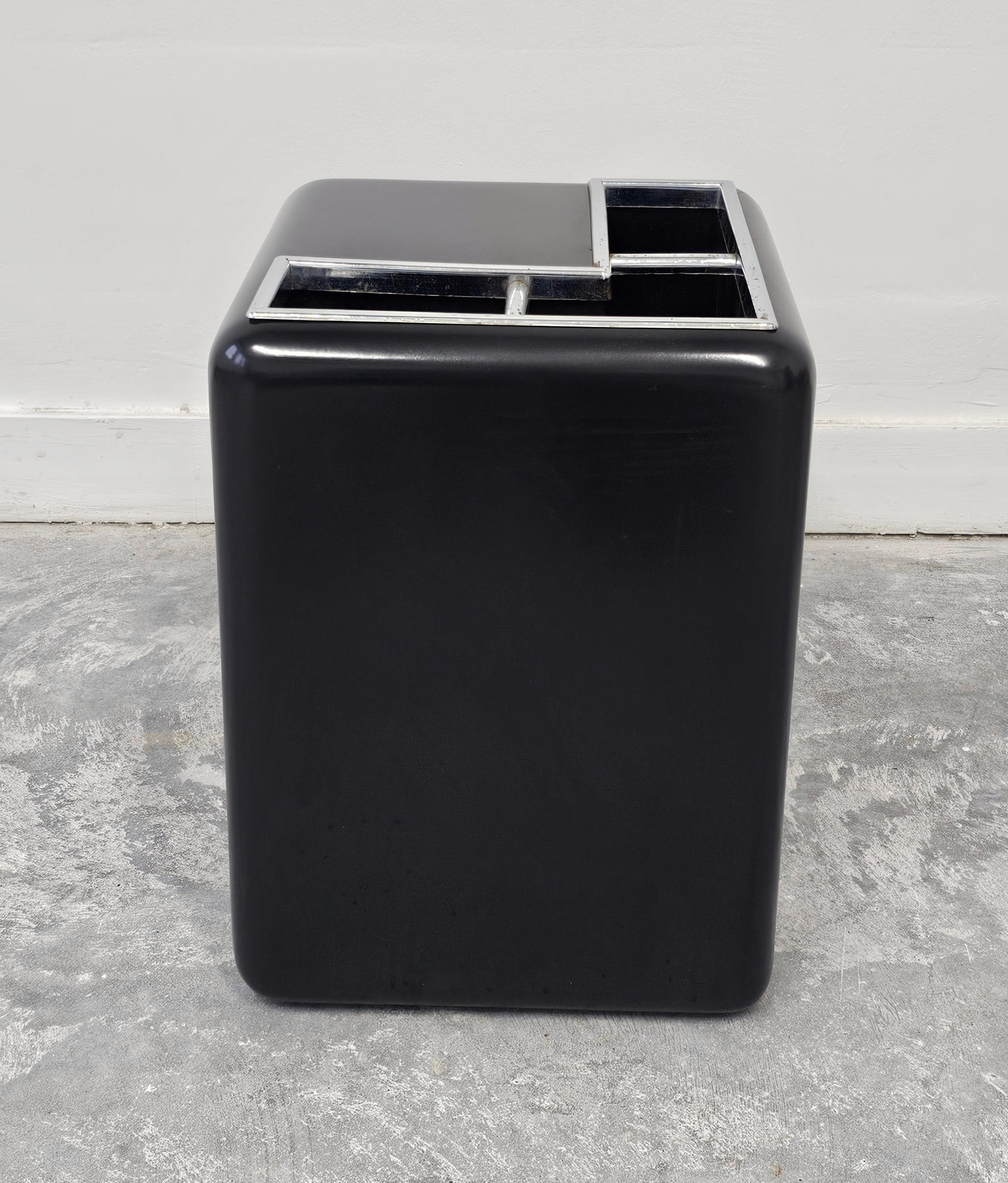 Late 20th Century Space Age Umbrella Stand painted black // Italy 1970s For Sale