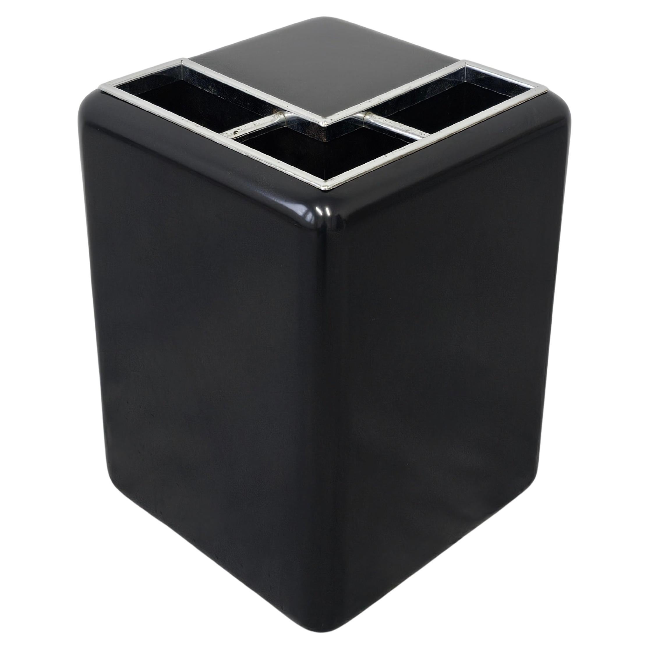 Space Age Umbrella Stand painted black // Italy 1970s