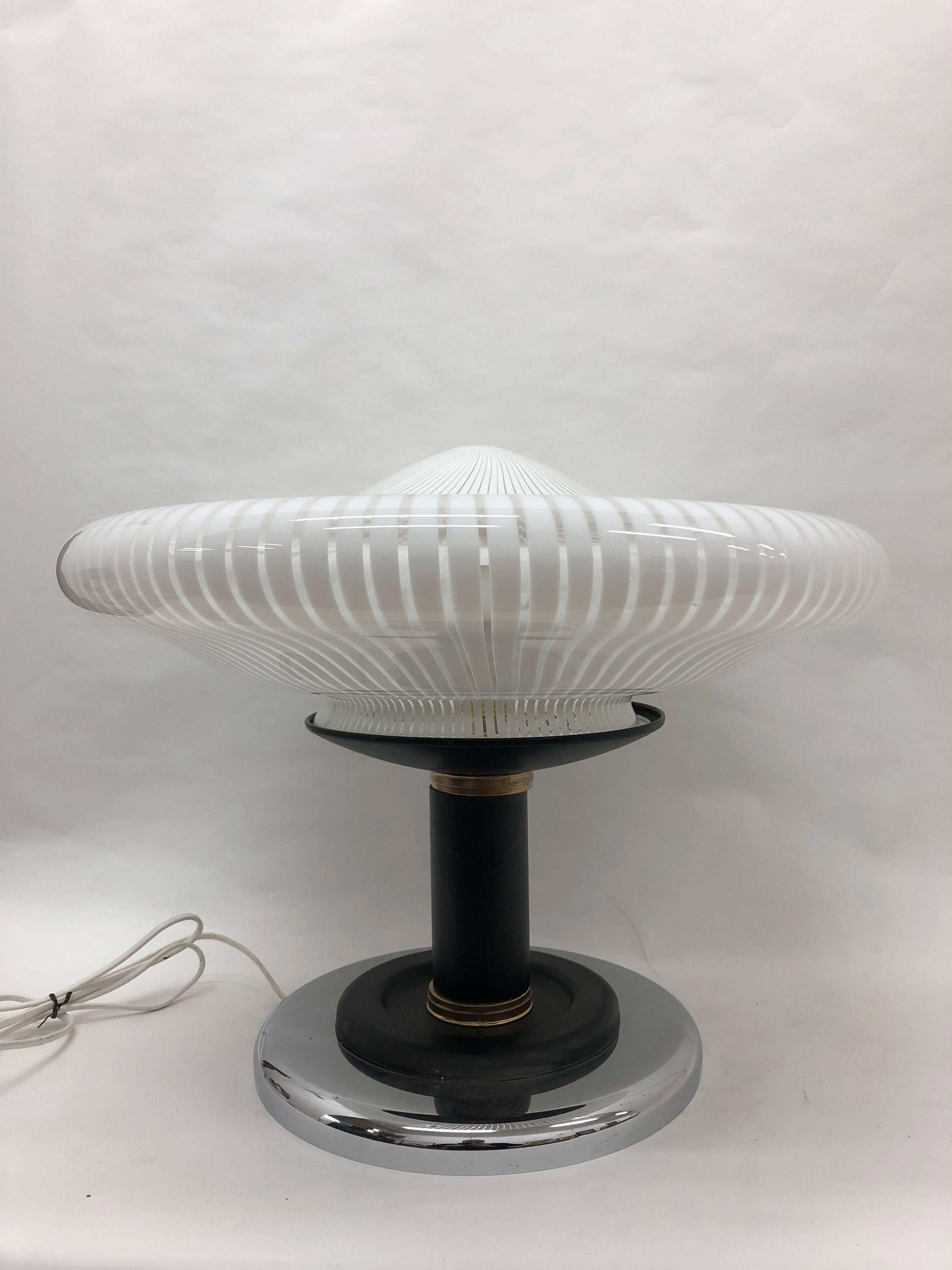 Space Age Italian Venini Glass Table Lamp 1980 9