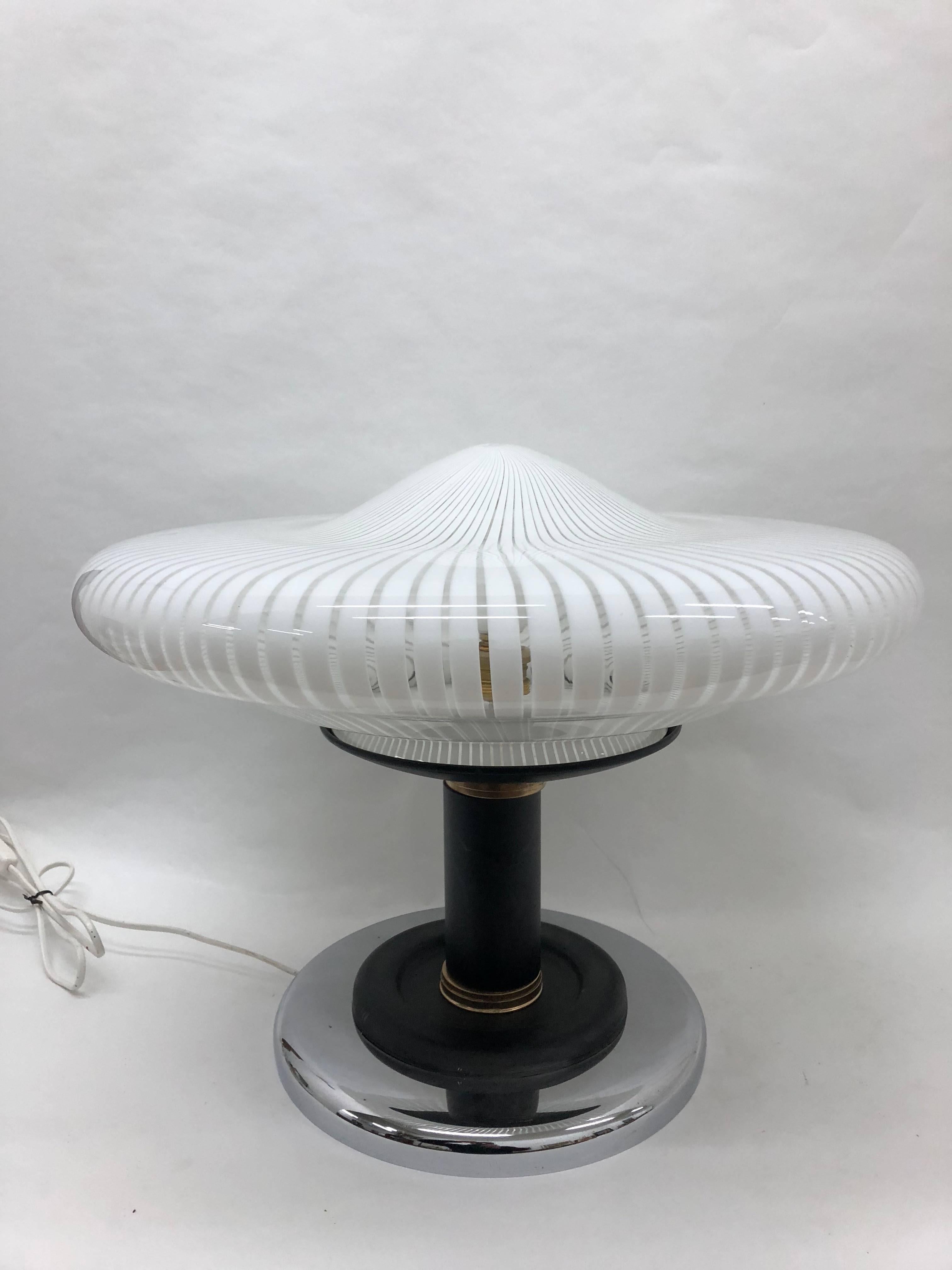 20th Century Space Age Italian Venini Glass Table Lamp 1980