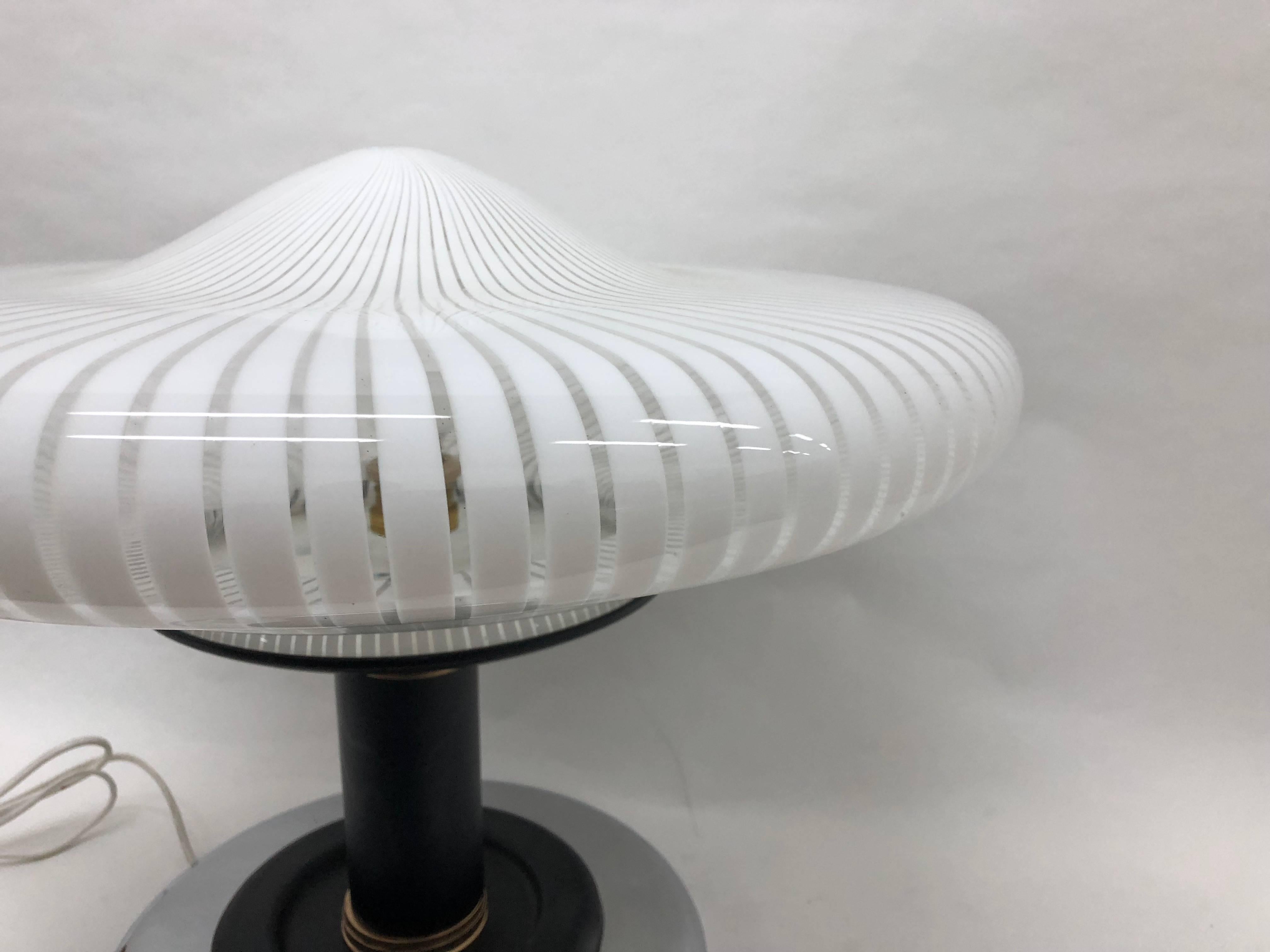 Space Age Italian Venini Glass Table Lamp 1980 4