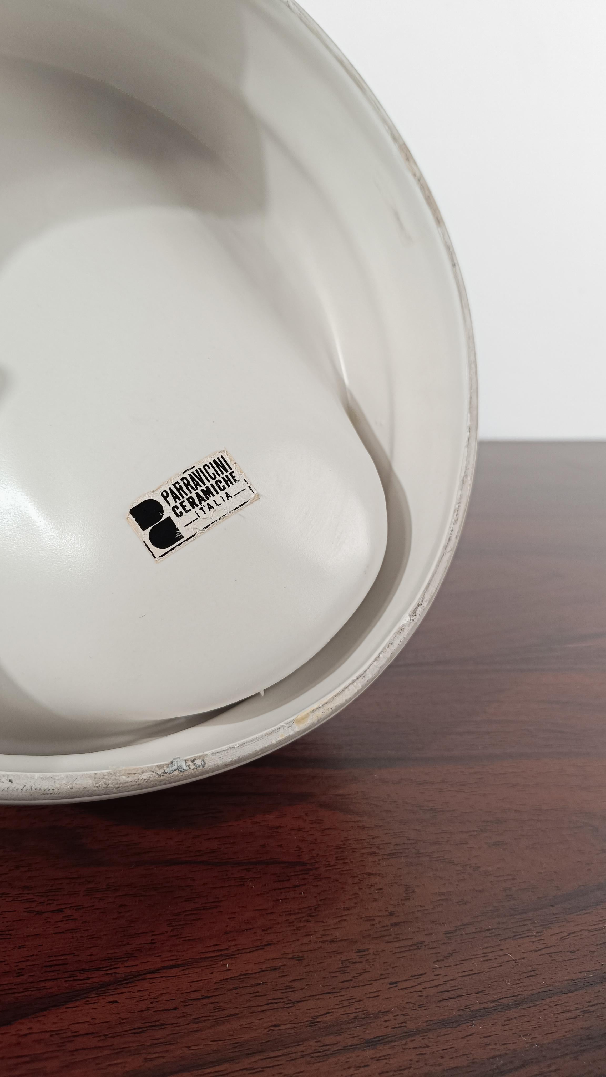 Space Age Vide Poche in Total White Ceramic By Parravicini Ceramiche, Italy 60s For Sale 5