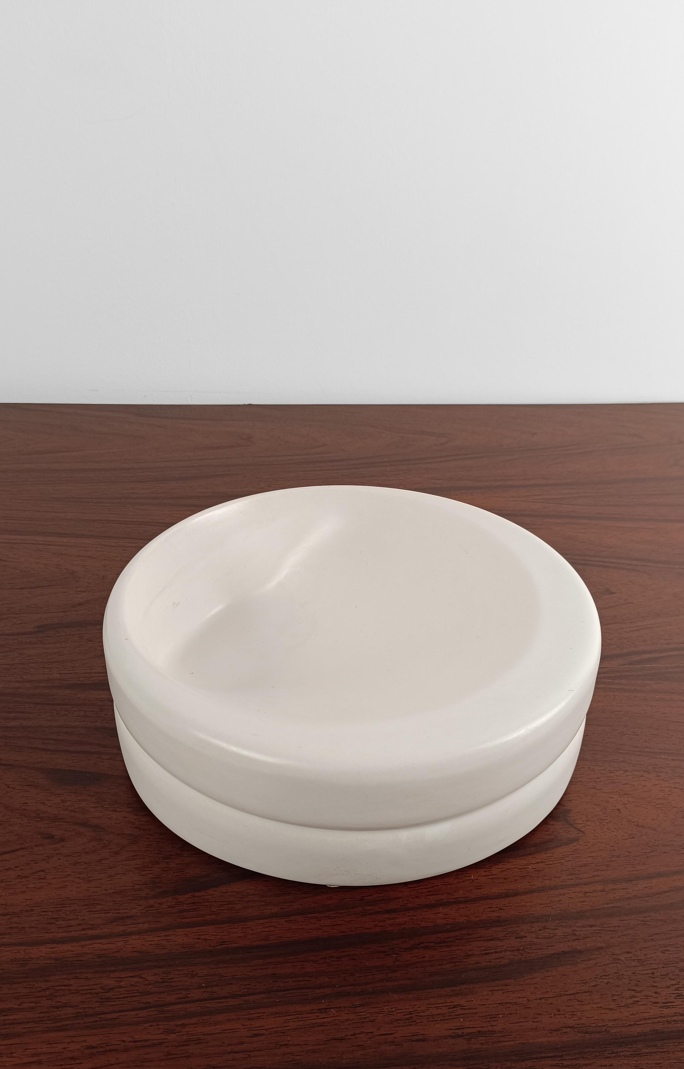 Space Age Vide Poche in Total White Ceramic By Parravicini Ceramiche, Italy 60s For Sale 6