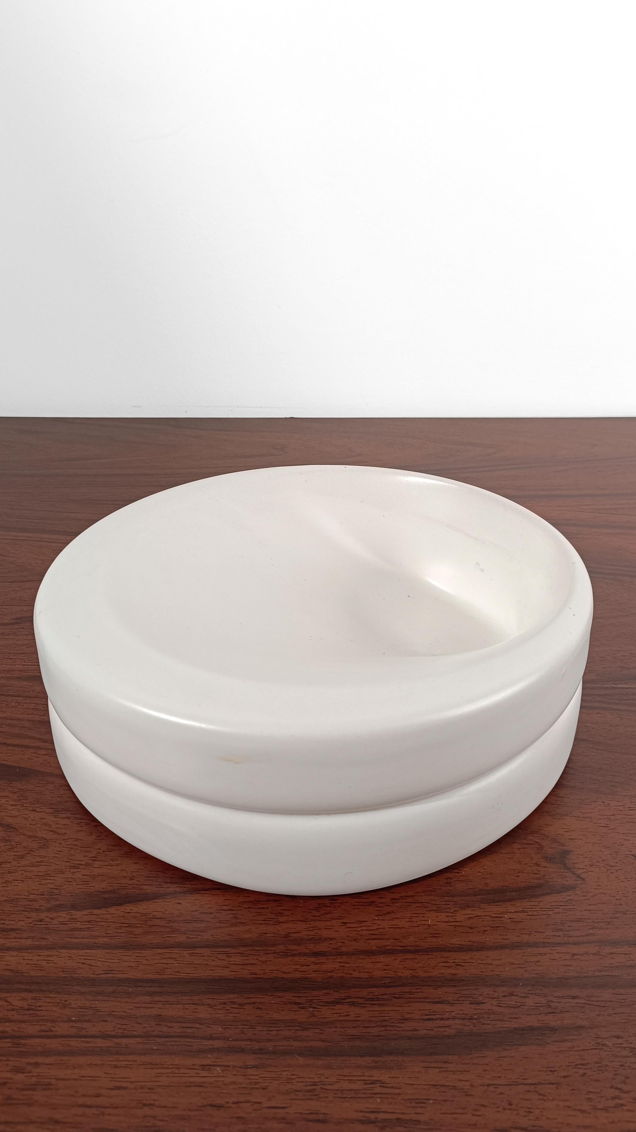 Space Age Vide Poche in Total White Ceramic By Parravicini Ceramiche, Italy 60s For Sale 7