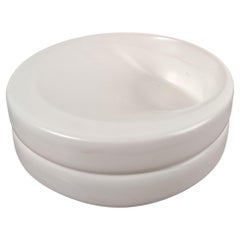Space Age Vide Poche in Total White Ceramic By Parravicini Ceramiche, Italy 60s