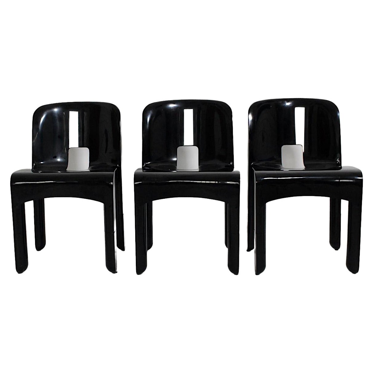 Sedia da pranzo vintage in plastica nera Up&Up Joe Colombo 1967 Italy in vendita