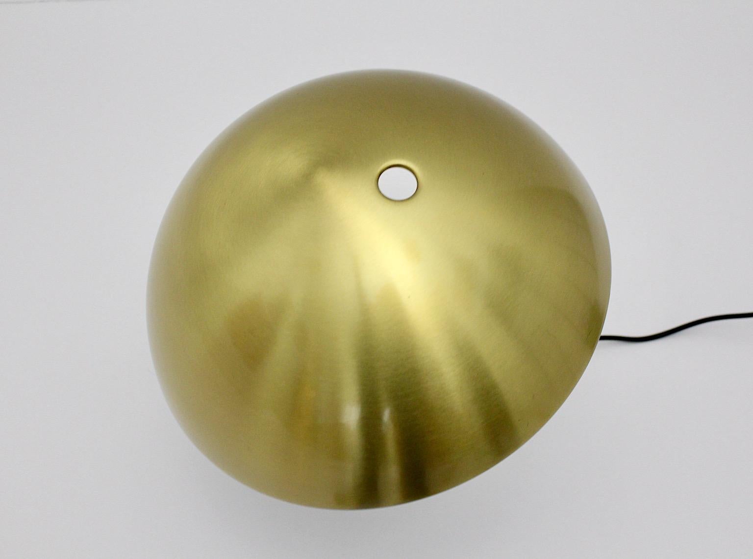 Space Age Vintage Brass Mushroom Table Lamp Franco Mirenzi Valenti Luce 1979 5