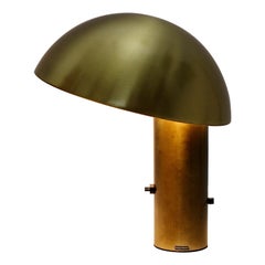 Lampe de bureau champignon en laiton de l'ère spatiale vintage Franco Mirenzi Valenti Luce, 1979