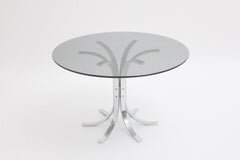 Space Age Vintage Chrome Glass Coffee Table Merrow Asscociates, Attributed