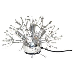 Lampada da tavolo Sputnik cromata vintage Space AGE Sciolari 1960 Italia