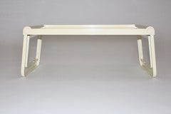 Space Age Vintage Foldable Ivory Plastic Table Luigi Massoni Guzzini 1970s Italy