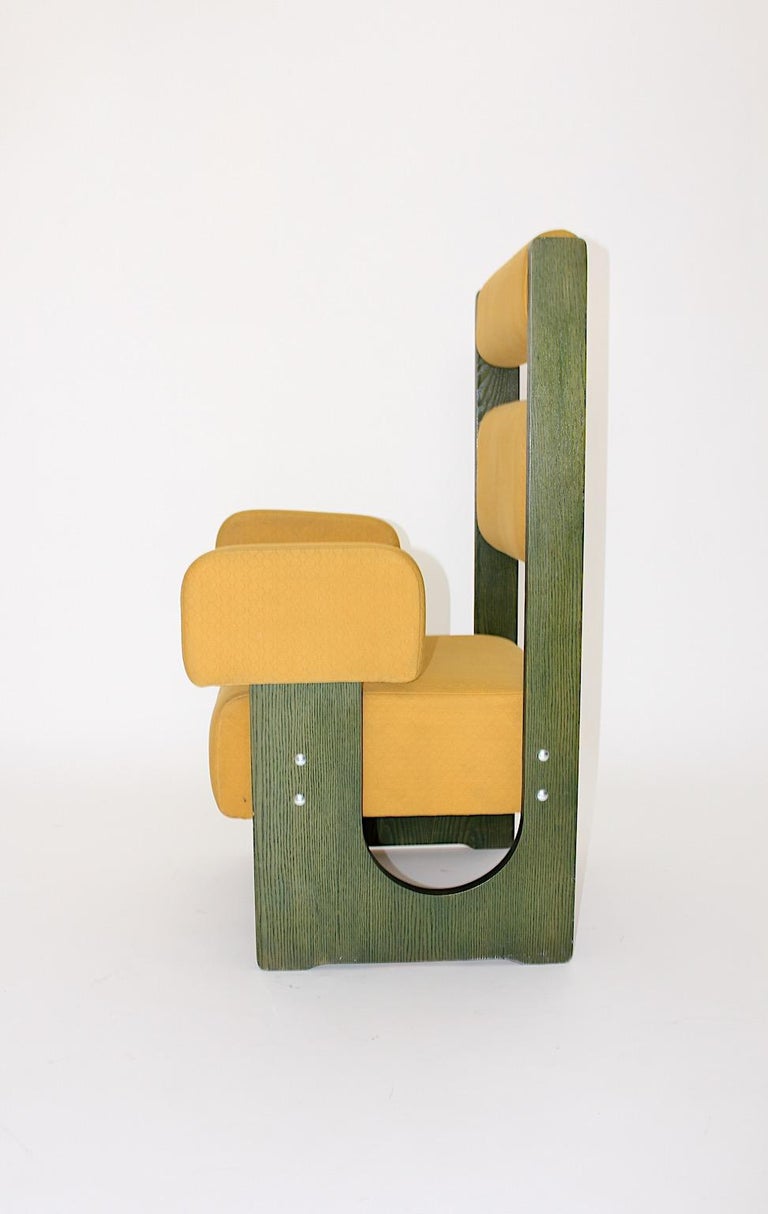 Space Age Vintage Freestanding Armchairs Quartett Set of Four Green Ash 1960s For Sale 12
