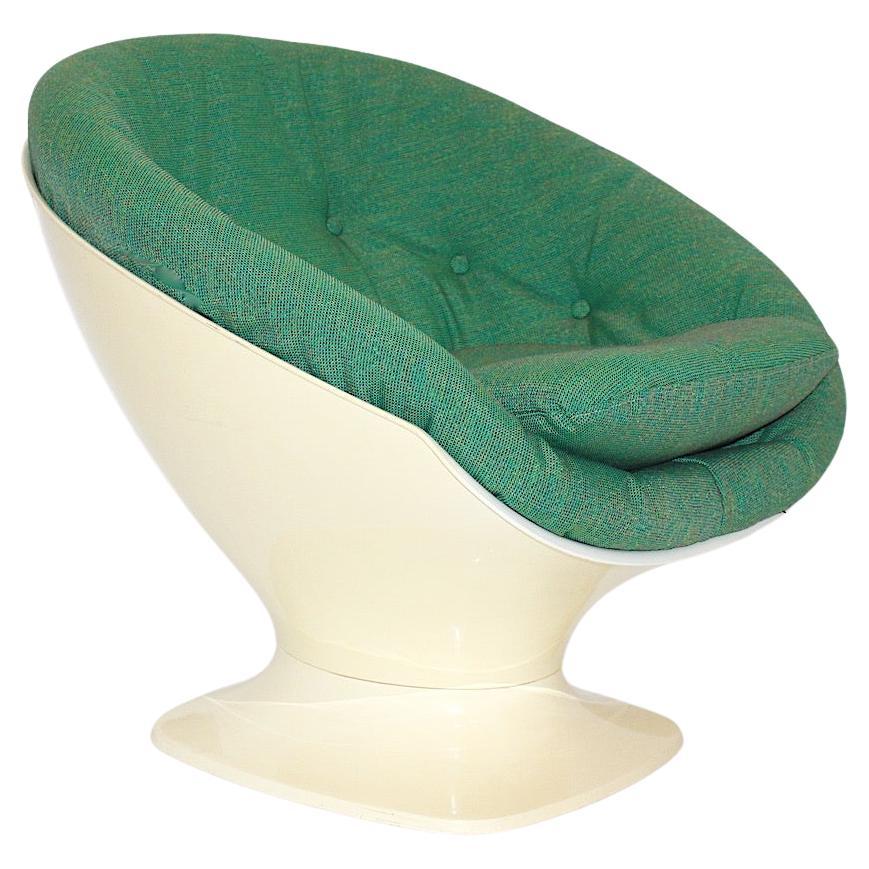 Space Age Vintage Green Ivory Plastic Lounge Chair Raphael Raffel 1970 France For Sale