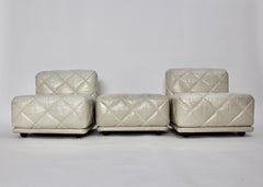 Space Age Vintage Ivory Vintage Modular Leather Lounge Chairs Wittmann 1970