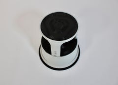 Space Age Vintage Hellgrauer Metall-Rollhocker Wedo ähnlich Kik Step 1970er