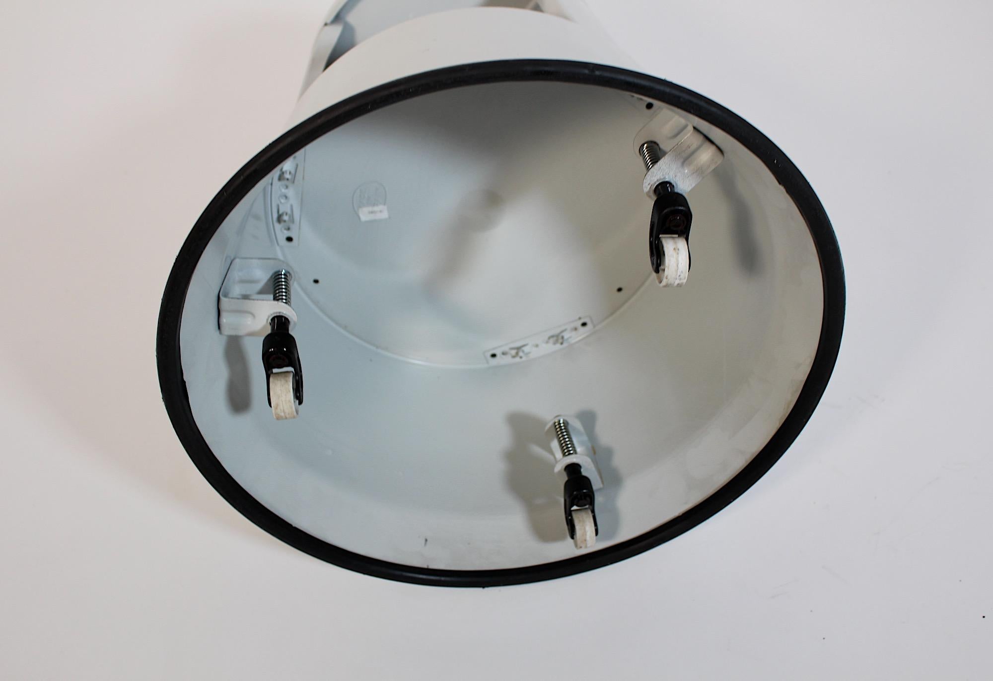 Space Age Vintage Light Grey Metal Rolling Stool Wedo similar to Kik Step 1970s For Sale 2